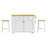 Large Kitchen Island with 2 Bar Stools, Power Outlet-102218099-122949809