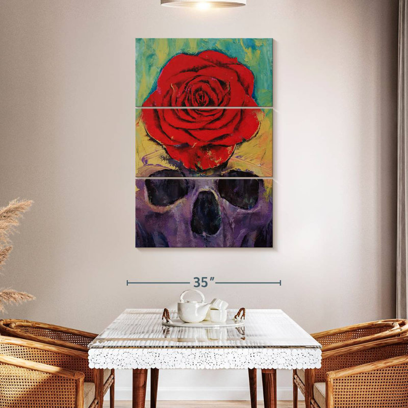Hitzel Skull Rose, 50" H x 32" W