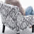 Versatile Upholstered Accent Chair, Solid Wood Frame, Polyester Fabric, White+Gray, 34" H