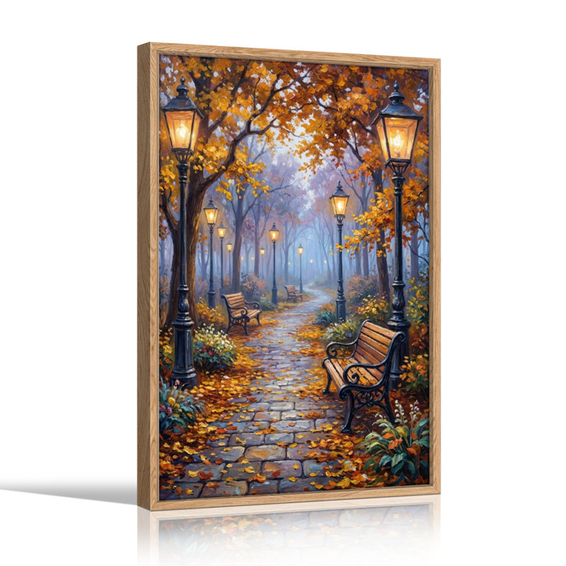 Ensemble de 1 tableau sur toile Chemin d'automne, 24"H x 18"W, Natural