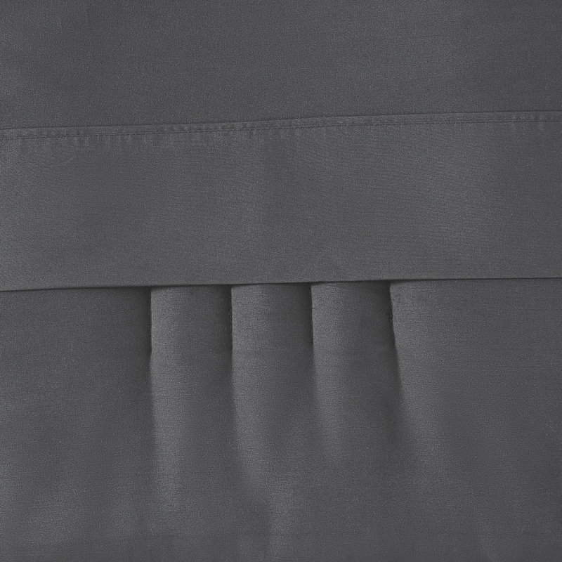 8 Piece Quilted Solid Stripe Comforter, Sheet Set And Mattress Protector Bedding Bundle, Full, Charcoal