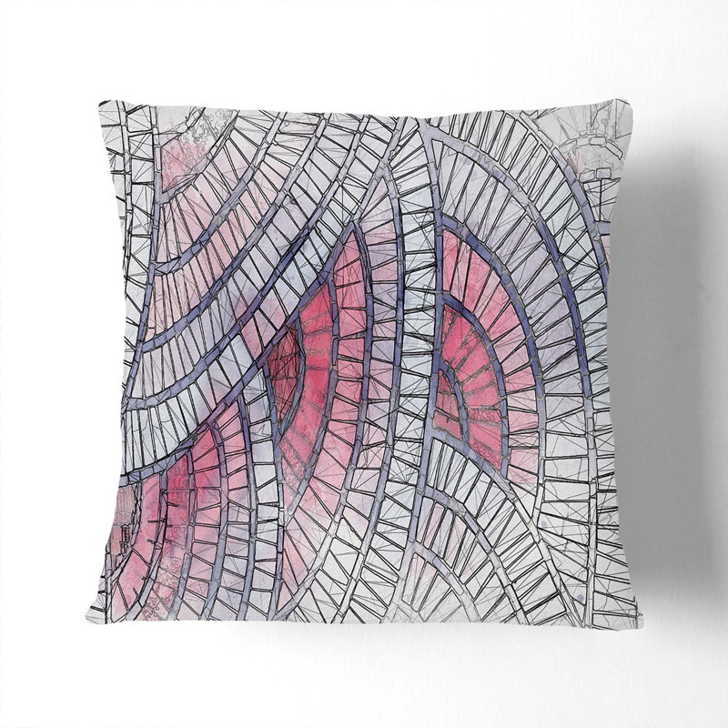 Mosaic Circles Cushion with Filling, White, 55cm H x 55cm W x 20cm D