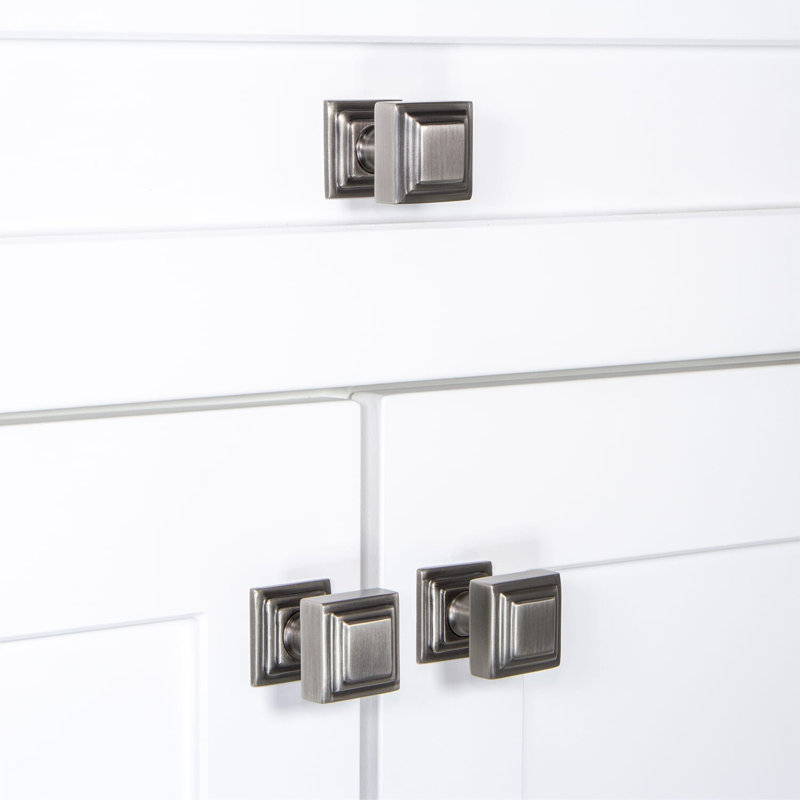 Carré Square Cabinet Knob, Antique Pewter