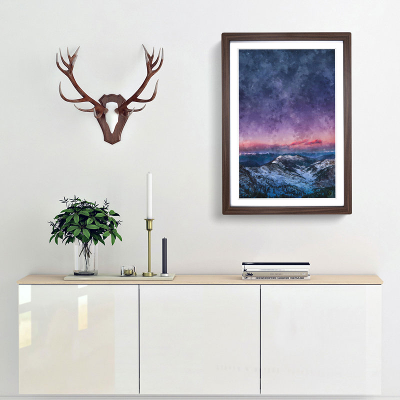 The Dolomites in Italy - Picture Frame Painting Print, 33cm H x 24cm W x 2cm D, Walnut Framed