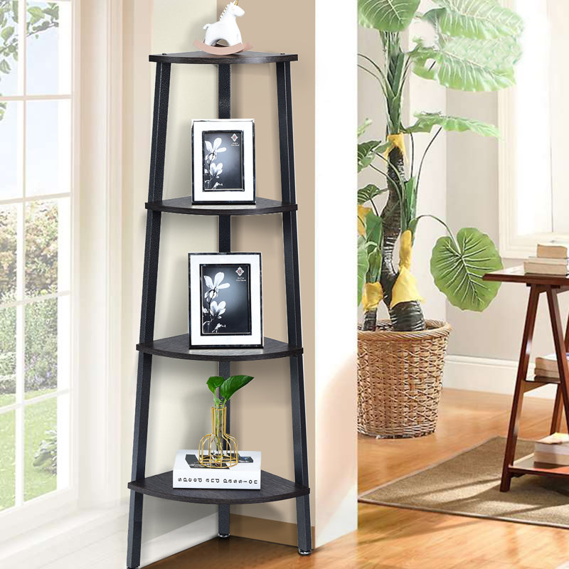 Crossway Corner Bookcase, Gray/Black