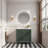 Free-standing Green Vanity Solid Wood Contemporary Bathroom Use