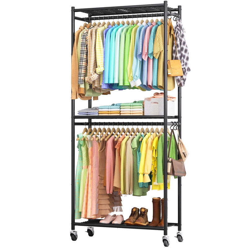 Bonville 84cm Rolling Clothing Rack, Black