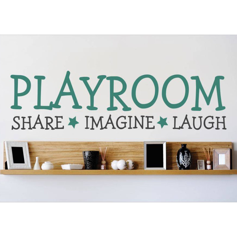 Text & Numbers Wall Decal, 8" H x 20" W x 0.16" D, Teal/Black