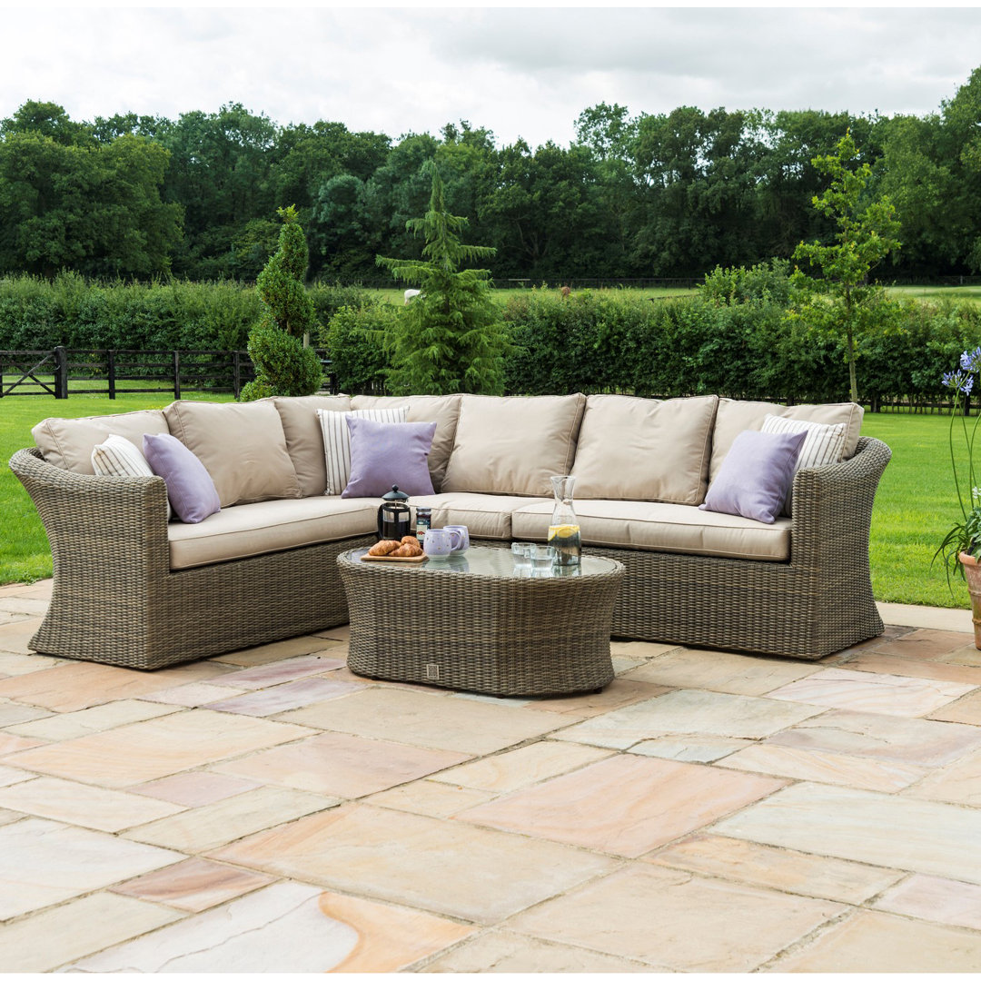 Mombert Large Rattan Corner Sofa Group - with Armchair