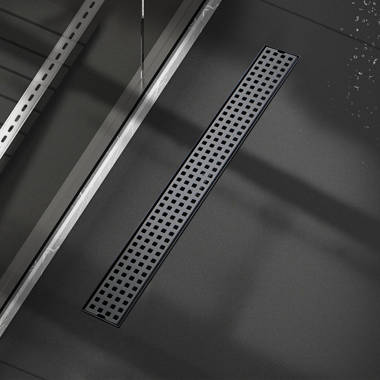 RELN FD0402SQSS 4” Linear Grid Shower Drain Finish: Stainless Steel