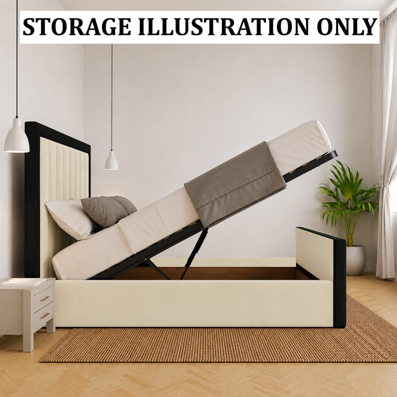 Betson Upholstered Ottoman Storage Bed, Super King (6'), Red