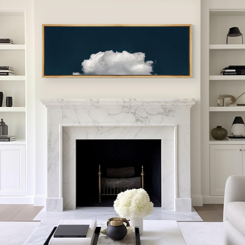 «Clouds Minimalist Single Cloud», reproduction sur toile, H 20 po x l 60 po, Naturel
