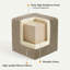 Repose-pieds carré rembourré avec structure en bois massif-519604961