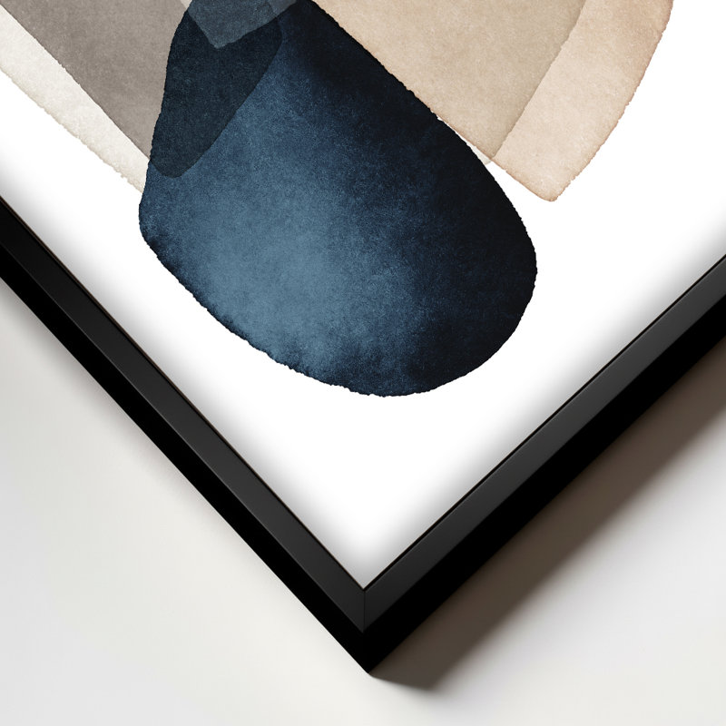 "Blue Brown Blocks" par Kathrin Pienaar - reproduction de cadre photo sur bois, L 24 po x H 36 po