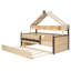 Lit de cabane en bois avec lit gigogne, auvent de tente et étagères-1286730051-1286730048