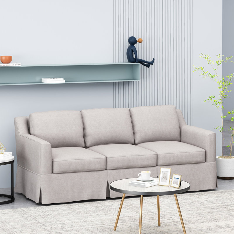 Elliston Upholstered 79'' Sofa, Light Beige 100% Polyester