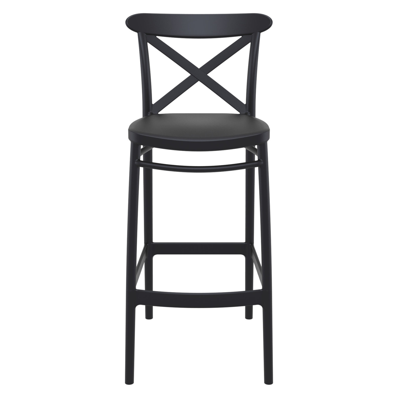 Bijou Outdoor Bar Stool, Black, Bar Stool (29.5" Seat Height)