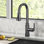 Allyn Transitional Industrial Pull-Down Single Handle Kitchen Faucet