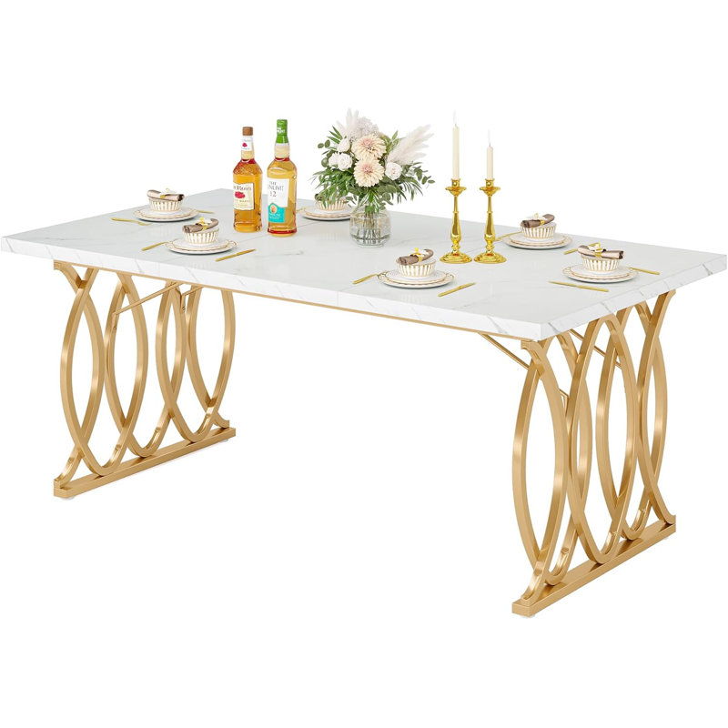 Metal Base Dining Table