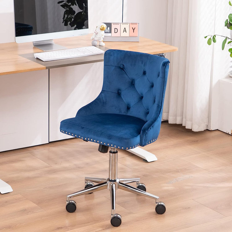 Matthias Task Chair Office Chairs Makeup chair, Chrome, Blue
