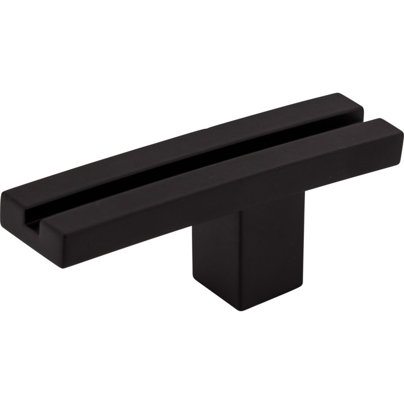 Inset Rail 2 5/8" Length Geometric Knob, Black