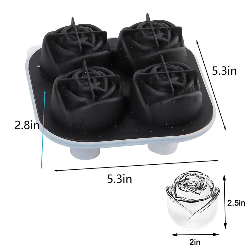 Daxia Rose Ice Cube Tray, Black