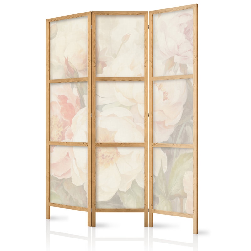 171cm H Solid Wood Folding Room Divider, 171cm H x 135cm W x 1.2cm D, 3