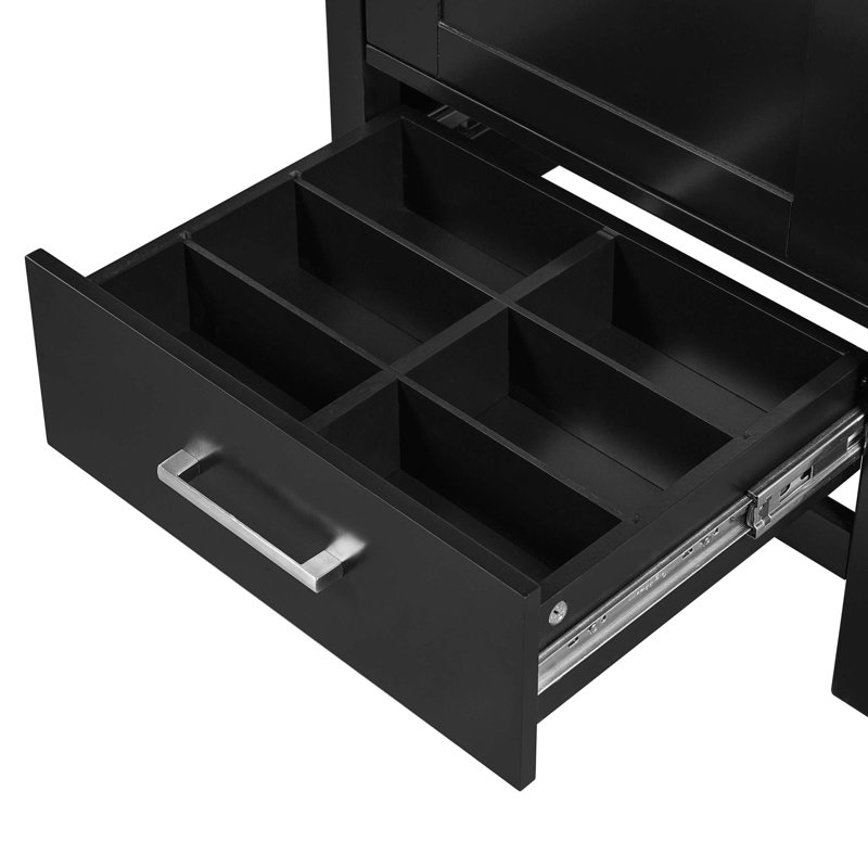 Meuble-lavabo moderne de 20 pouces avec lavabo en céramique, tiroir et porte à fermeture en douceur, organisateur de porte double couche, tiroir de séparation, patins réglables