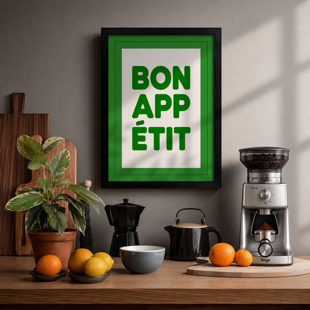 Bon Appétit Typography - Framed Print