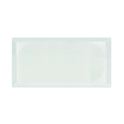Frosted Elegance 8 in. x 16 in. Diamond Grade Glass Beveled Large Format Subway Decorative Kitchen & Bathroom Wall Tile