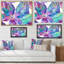 Turquoise et orchidée mauve - peinture sur toile-67232662-67232672