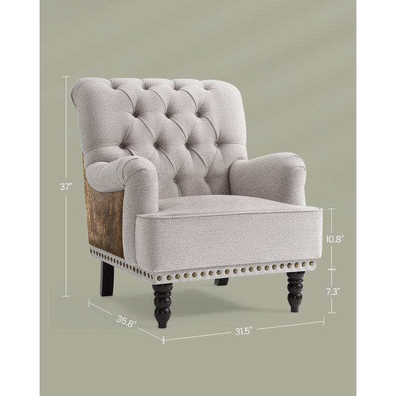 Ensemble de 2 fauteuils d'appoint à oreilles rembourrés de 31,5 po de largeur Erithon