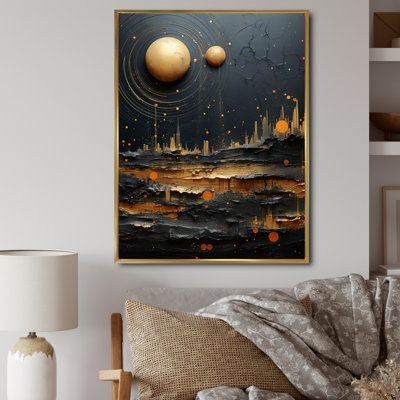 Jaune et noir Neptune Saturns Sonata I Neptune Saturns Sonata I, reproduction d'art sur toile