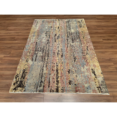 Original Hand Knotted Traditional Pattern Multi Colour Wool Rug