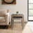 2-Pieces Carver Travertine And Wood Accent Table
