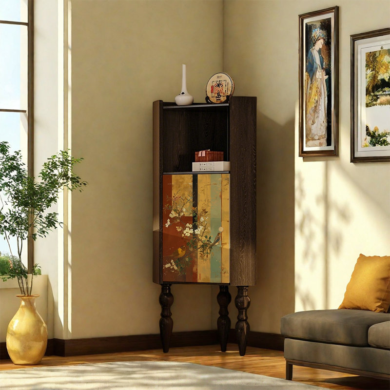 Armoire de rangement à porte simple en pin naturel