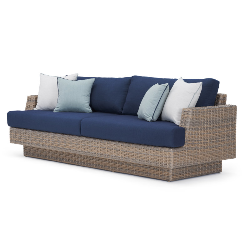 Jorolf Outdoor 3 - Seat Patio Sofa, Blue, Honey