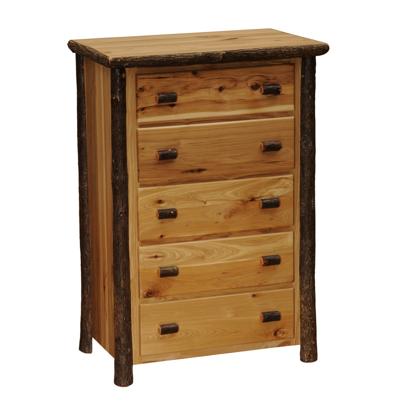 Commode 5 tiroirs Fireside Lodge Hickory, Noyer traditionnel
