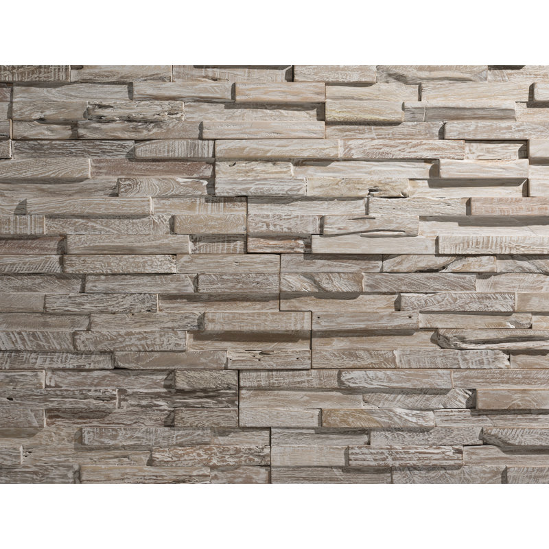UltraWood Teak White Wash Jointless Z-shape Interlocking