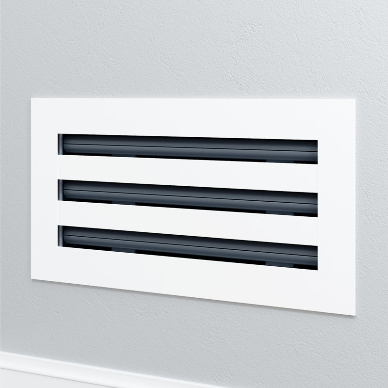 Grille de registre décorative pour mur et plafond en métal blanc mat, L 14 po x l 6 po