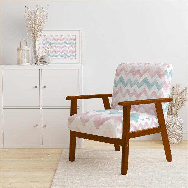 Chaise rembourrée Kids, Accoudoirs carrés bruns