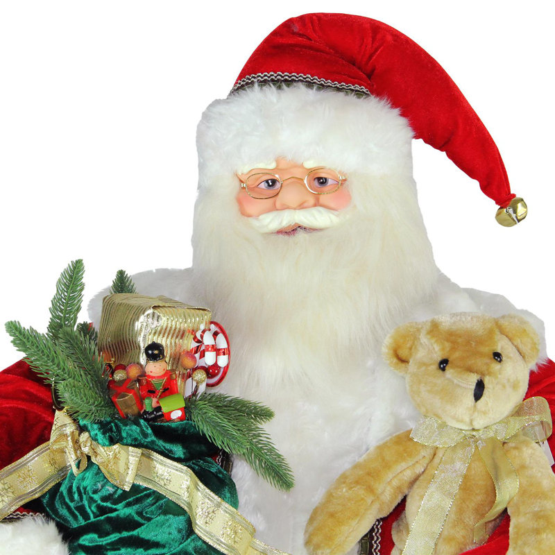 Figurine de père Noël 5 'de luxe traditionnelle animée et musicale dansant