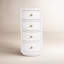 Céline 12 po Table de bout ronde à 4 tiroirs en bois blanc lisse-130021340
