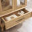 Lighted Curio Cabinet - Elegant Glass Display Cabinet With Adjustable Shelves, 2 Doors, And 1 Drawer - Wine Storage Sideboard With Included Bulb - Light Oak Finish-372926129