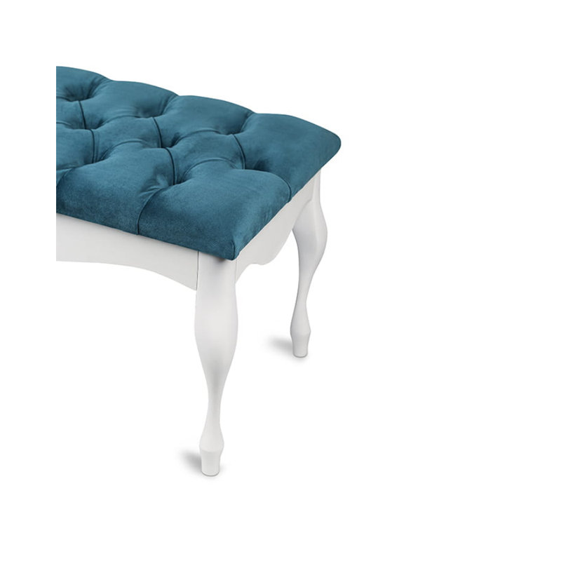 Moorebank 100% Polyester Upholstered Bench, H40 x W120 x D40cm, Green/White