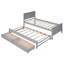 Lit plateforme simple avec lit gigogne et tiroirs gris-883284485