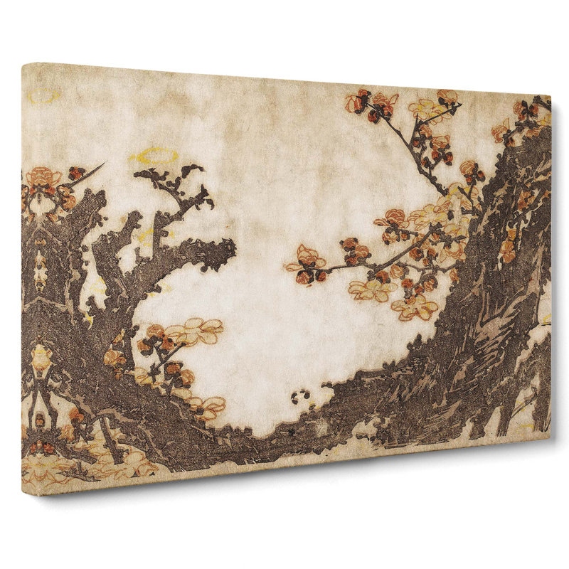 Ancient Plum Tree by Katsushika Hokusai - Wrapped Canvas Painting, 40cm H x 60cm W x 3cm D