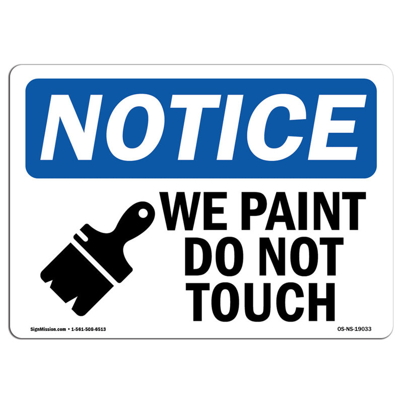Osha avis - peinture mouillée ne touchez pas le signe avec le symbole