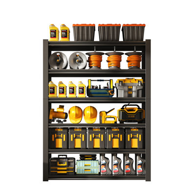 Metal Garage Shelving 2400lbs, 6 Tier Heavy Duty Storage Shelves, 48"w X 18"d 82"h, Black, Adjustable, For Garage, Kitchen, Bedroom, Workplaces 2400lbs Shelving, Adjustable Storage, 48"w*18"d*82"h,