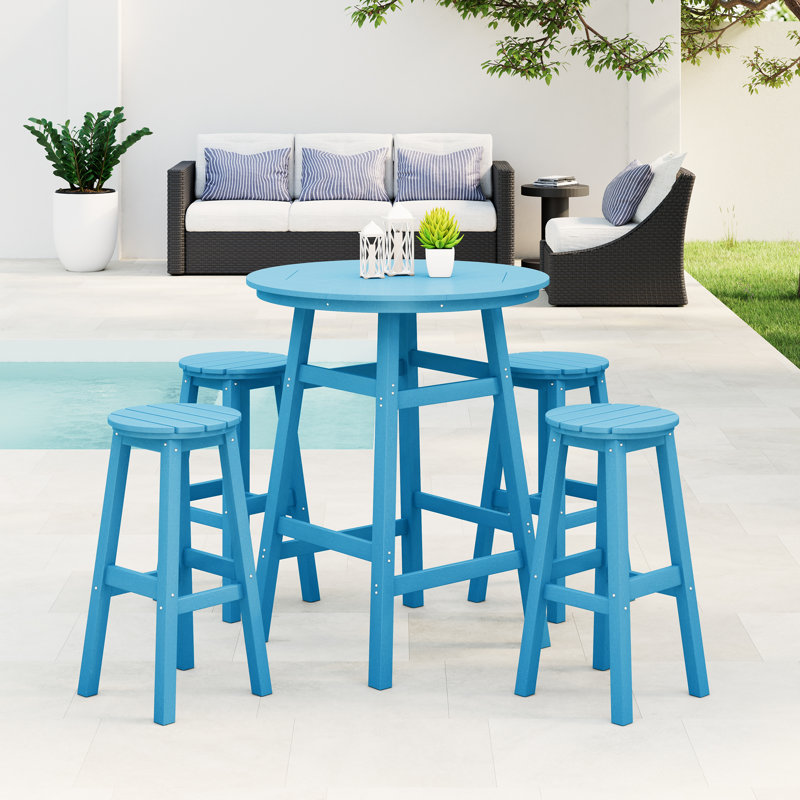 Laguna 5-Piece Round Bar Set, Blue